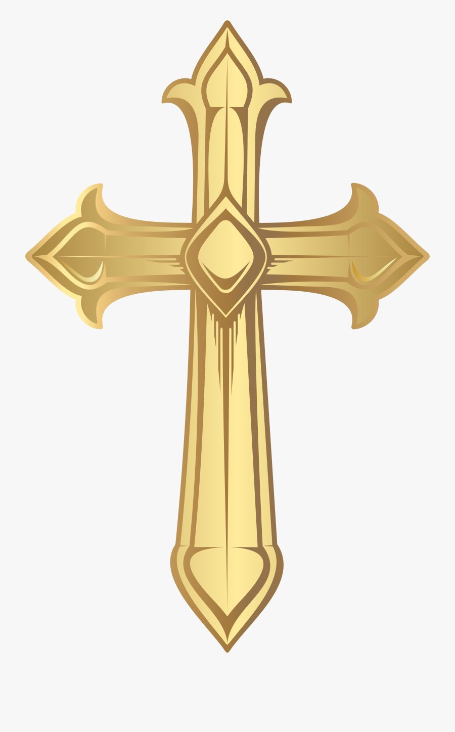 Cross Clip Art Image - Transparent Background Gold Cross Png , Free