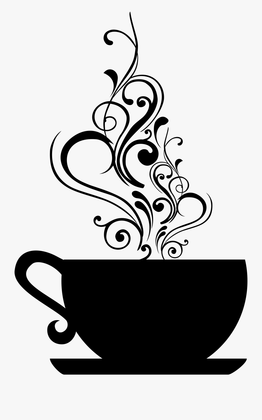 Coffee Cup Drawing Free At Getdrawings - Black And White Tea Cup, Transparent Clipart