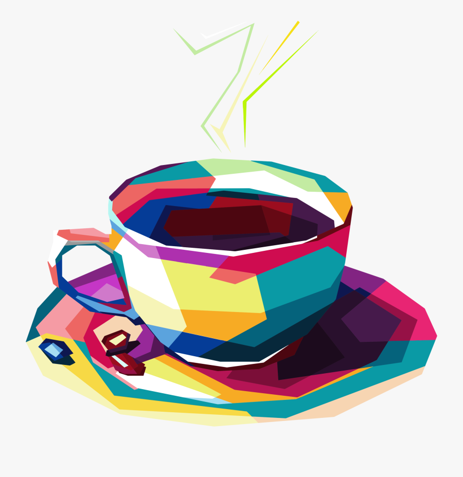 Cup,tableware,coffee Cup - Coffee Cup Pop Art, Transparent Clipart
