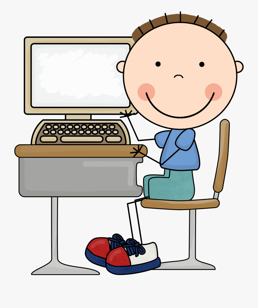 Computer Center Clipart Clip Art Library - Kid On Computer Clipart, Transparent Clipart