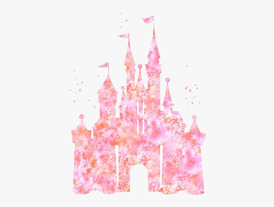 Disney Castle Clipart Free Clip Art Transparent Png - Pink Watercolor Disney Castle, Transparent Clipart
