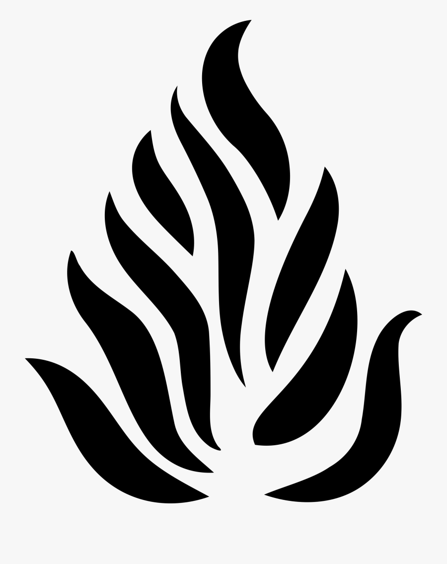 Big Image Png - Black And White Flame Outline, Transparent Clipart