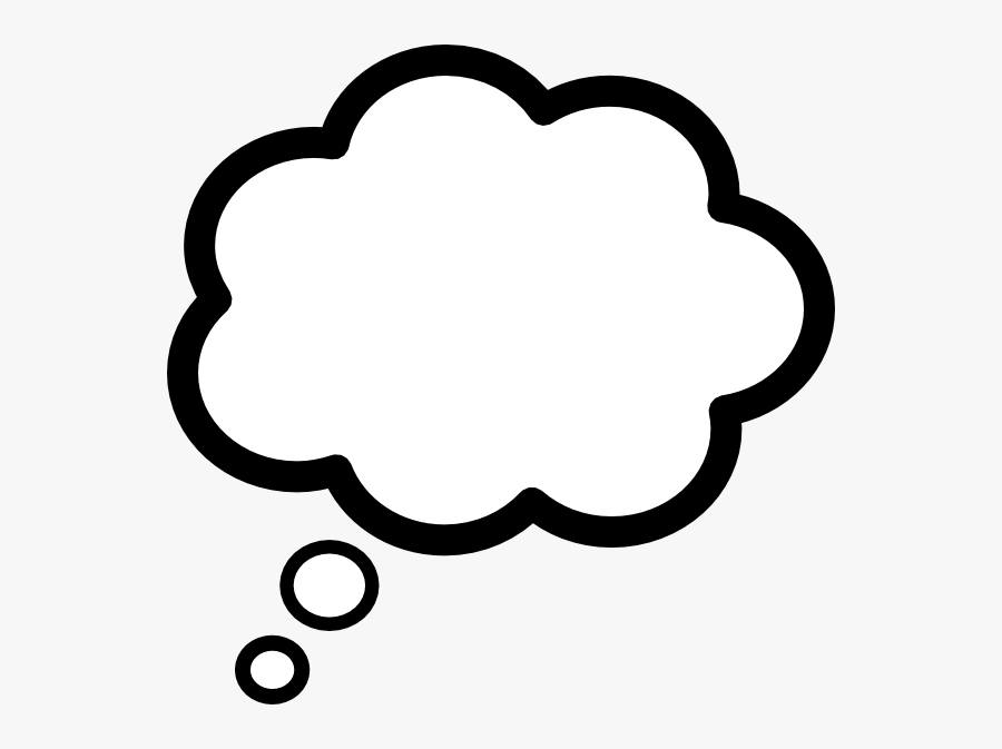 Cloud - Clipart - Black - And - White - Thought Bubble Clipart Transparent, Transparent Clipart