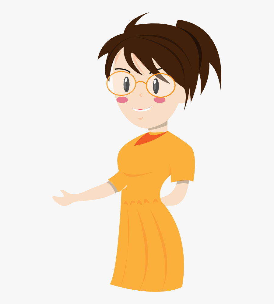 Girl English Teacher Clipart - Woman Cartoon No Background, Transparent Clipart