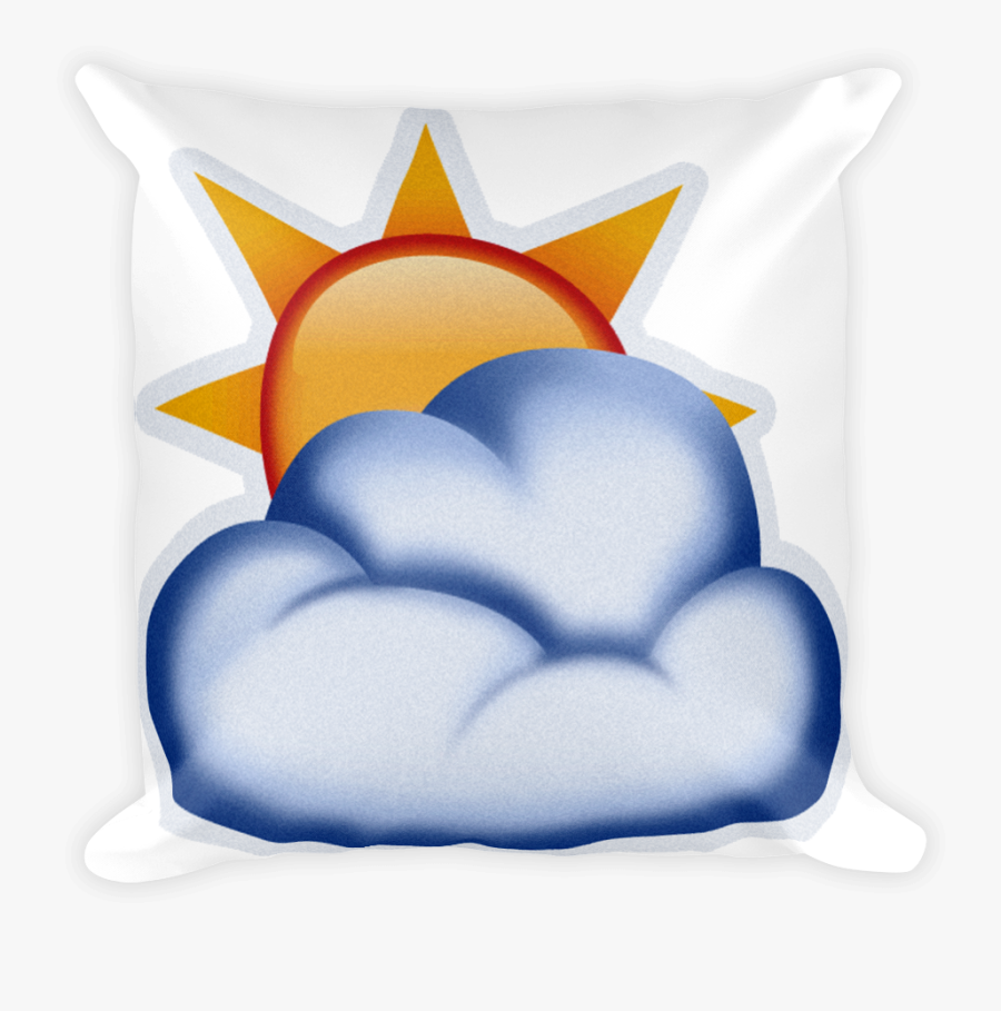 Sun In Front Of Clouds Clipart - Cloudy And Sunny Emoji, Transparent Clipart