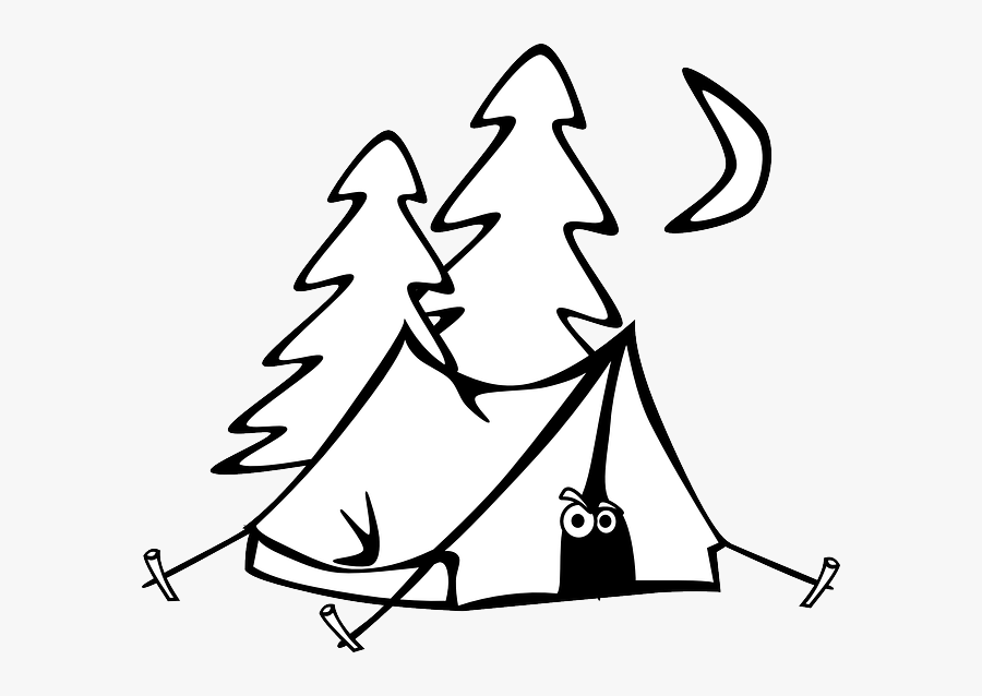 Camping Clipart Black And White, Transparent Clipart