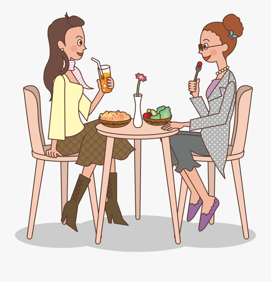 Ladies At Lunch Big - Ladies Eating Lunch Clipart, Transparent Clipart