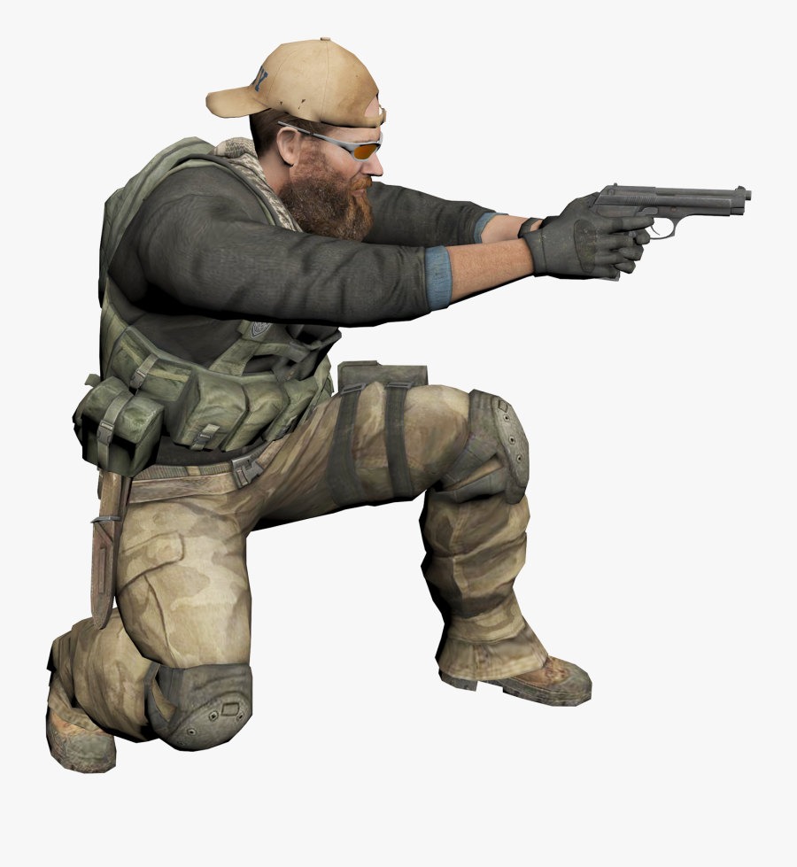 Man Soldier Gun Side View Dusty Clipart Png - Transparent Man With Gun Png, Transparent Clipart