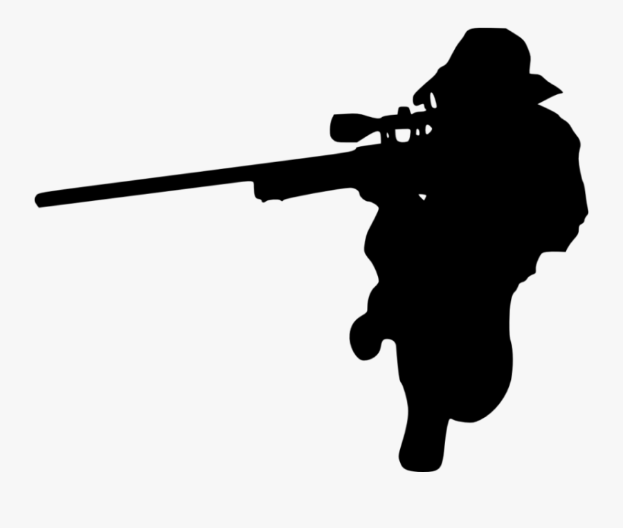 Sniper Rifle Silhouette Png - Ninja Flying Kick Png, Transparent Clipart