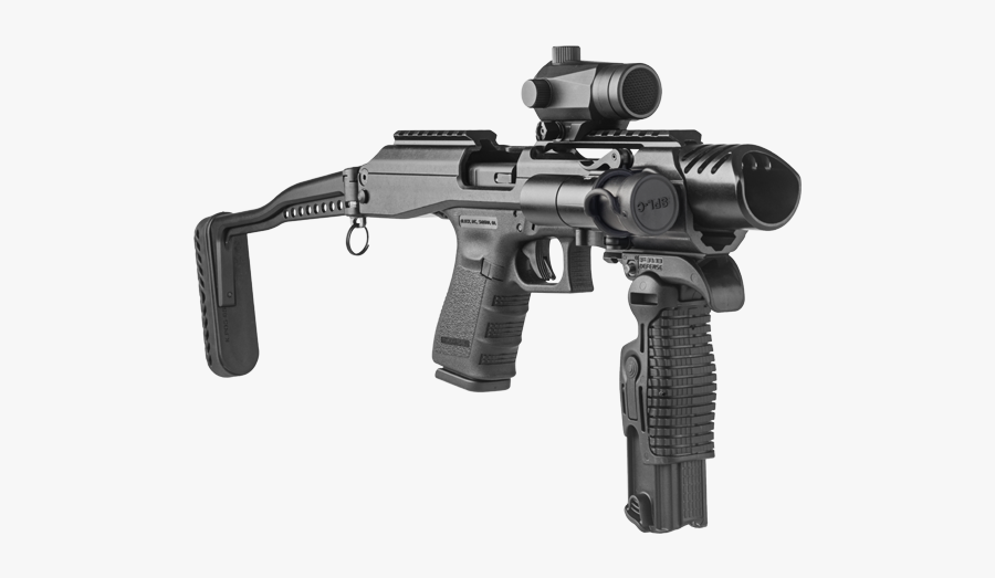 Machine Gun Clipart Pistol - Fab Defense Kpos Glock To Carbine Conversion, Transparent Clipart