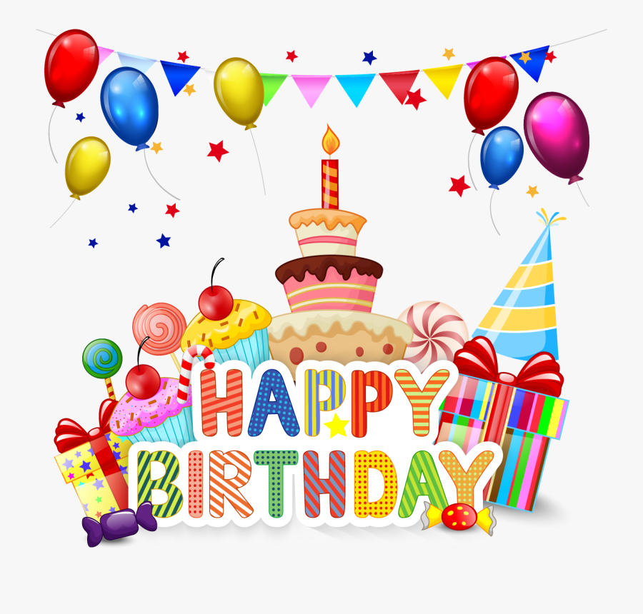 Happy Birthday Cake Cartoon, Transparent Clipart