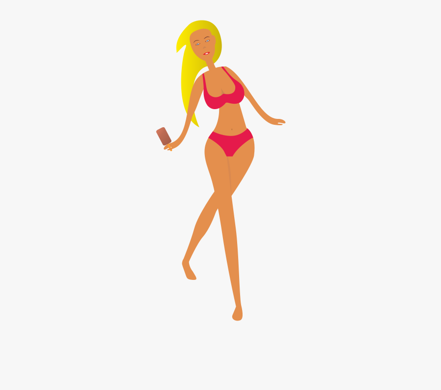 Beach Girl - Cartoon Beach Girl Png, Transparent Clipart