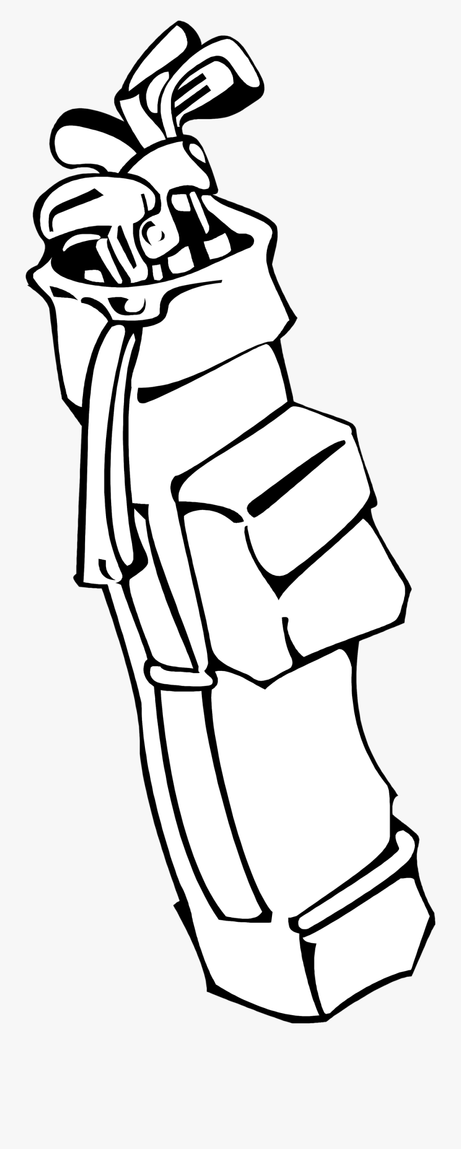 Golf Club Golf Bag Clipart - Golf Bag Clipart Black And White, Transparent Clipart