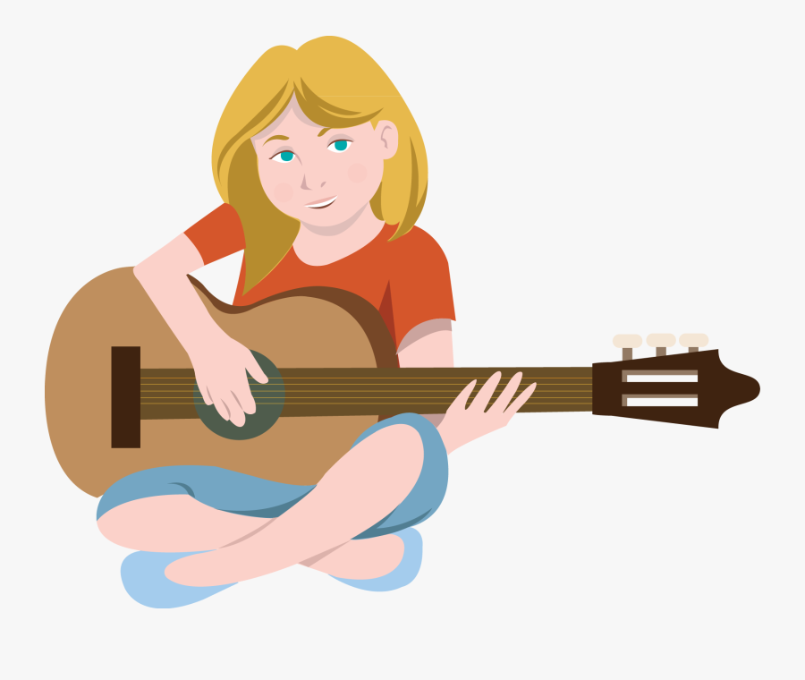 Boy And Girl Playing Guitar Png - Girl Playing Guitar Clipart, Transparent Clipart