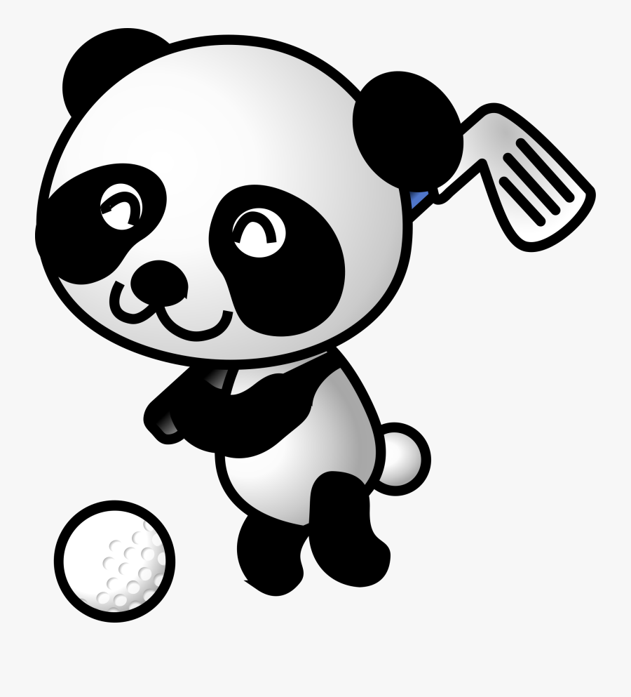 Golf Ball Clip Art Download - Panda Golf, Transparent Clipart