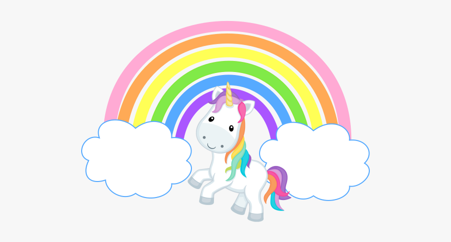 Unicorn Rainbow With Clouds, Transparent Clipart