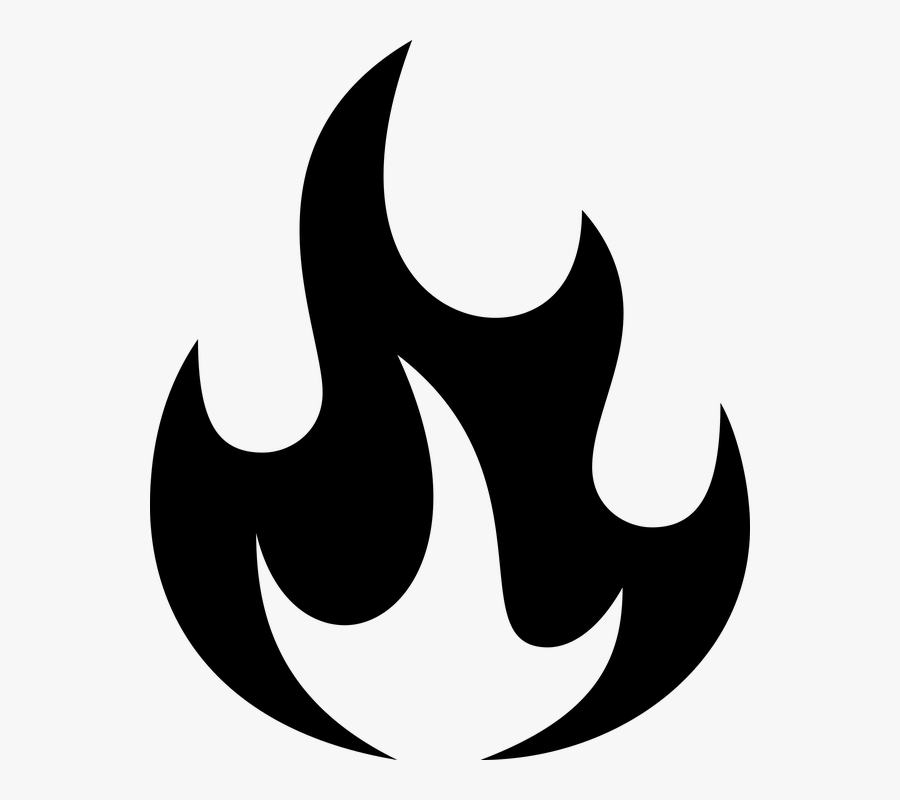 Black Fire Vector Png - Flame Clipart Black And White, Transparent Clipart