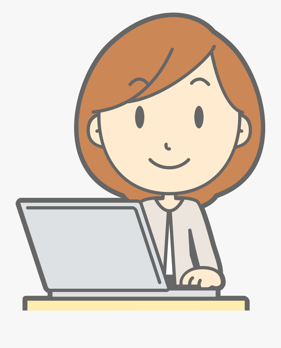 Female Computer User - Cold Clipart, Transparent Clipart