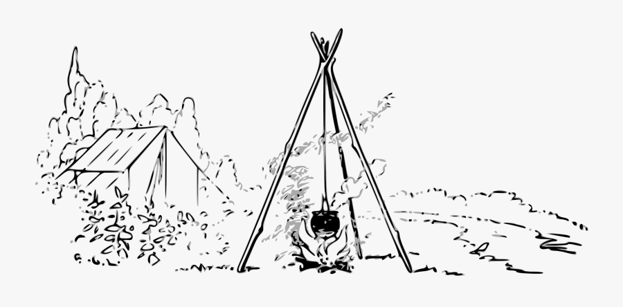 Art,monochrome Photography,monochrome - Camp Fire Drawing Easy, Transparent Clipart