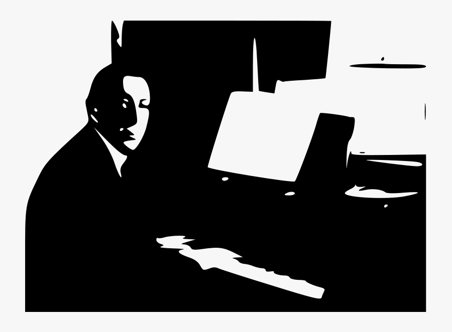 Rachmaninoff Playing Steinway Grand Piano In 1936 - Orang Main Piano Vektor, Transparent Clipart