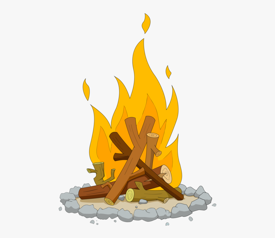 Fireplace Clipart Campfire - Fire Camp Drawing Png, Transparent Clipart