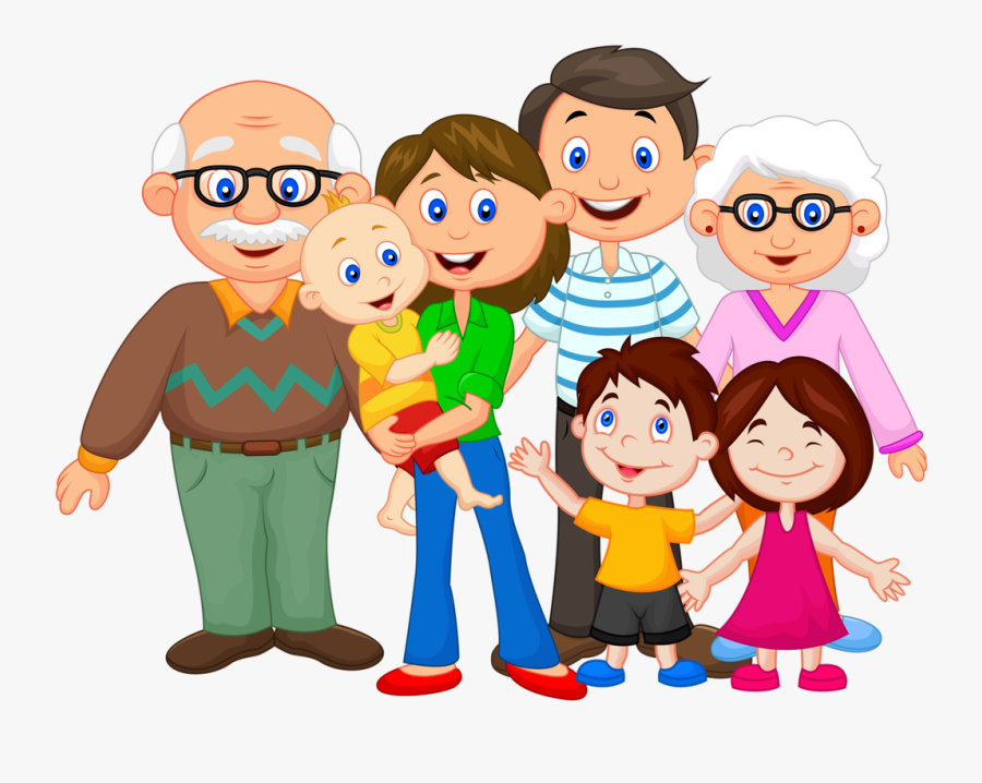 Happy Family Cartoon Png - Extended Family Clipart, Transparent Clipart
