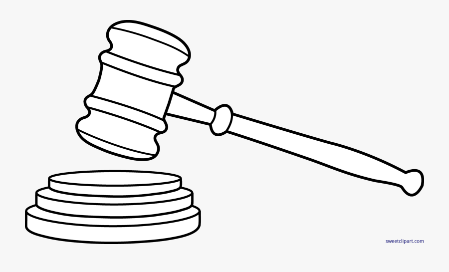 Collection Of Gavel - Gavel Clipart Black And White, Transparent Clipart