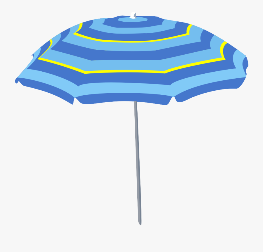 Beach Clipart - Blue Beach Umbrella Clip Art, Transparent Clipart