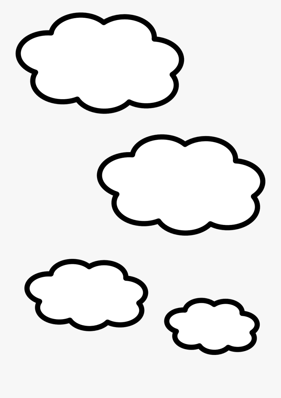 Cloud Clip Art - Clouds Black And White Clipart, Transparent Clipart
