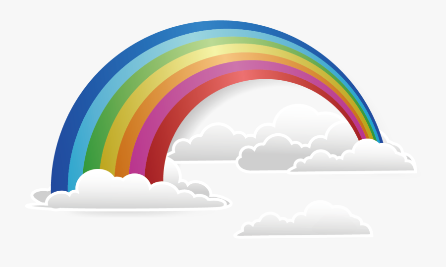 Transparent Rainbow Clouds Clipart - Rain Bow With Clouds Clipart, Transparent Clipart