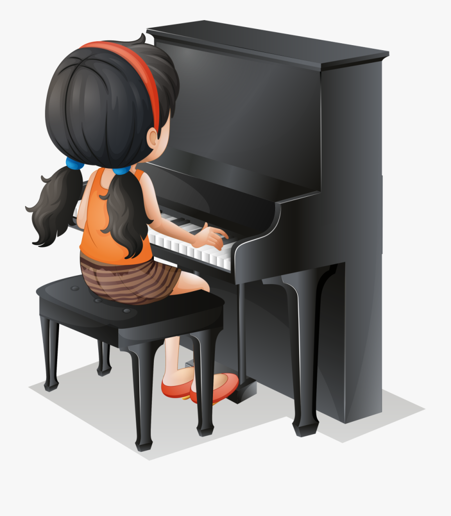 Cartoon Piano Children Play The Piano Png Transparency, Transparent Clipart