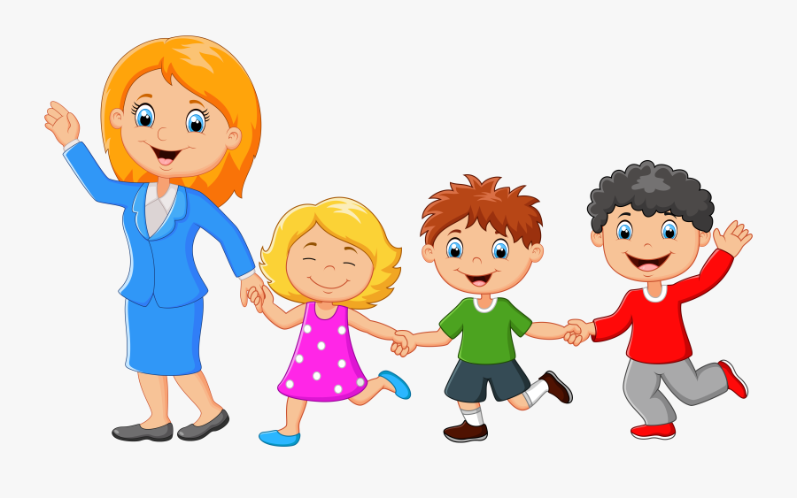 Families Clipart Back - Single Mom Family Cartoon, Transparent Clipart