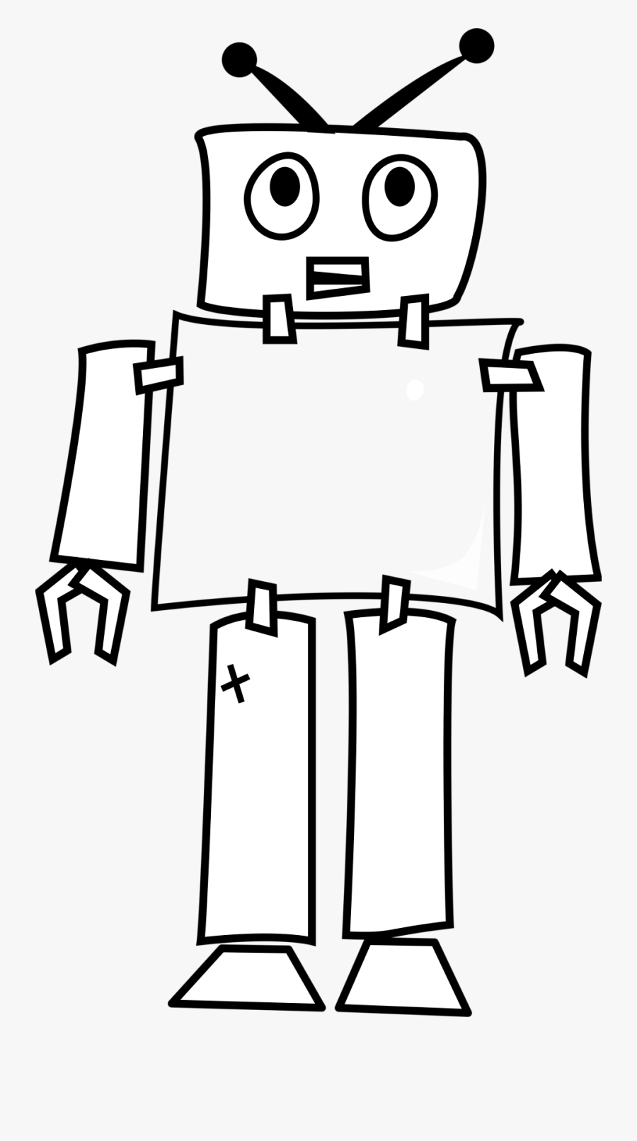 Simple Drawing Of Robot - Robot Black And White Clipart, Transparent Clipart