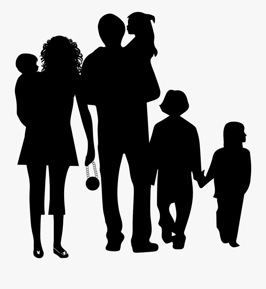 Silhouette Family Clip Art - Happy Family Silhouette Png, Transparent Clipart