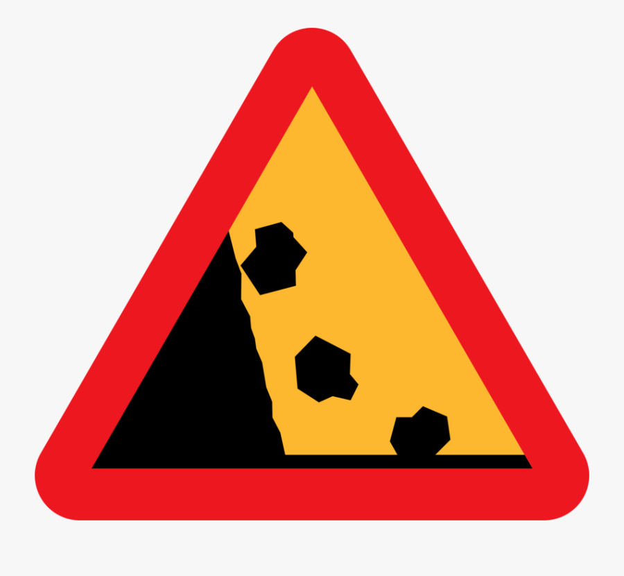 Falling Rocks Road Signs, Transparent Clipart