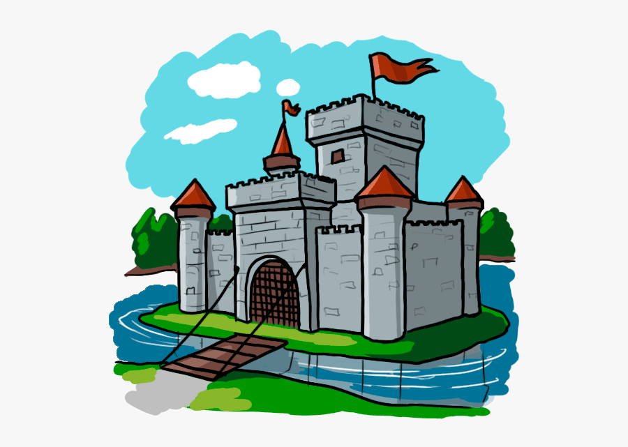 Castle Clipart Medieval Time - Draw A Medieval Castle, Transparent Clipart