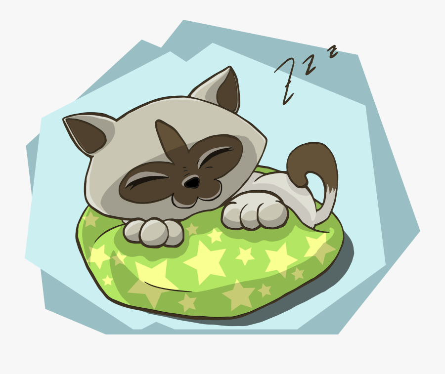 Sleeping - Cartoon Pic Of A Sleeping Cat, Transparent Clipart