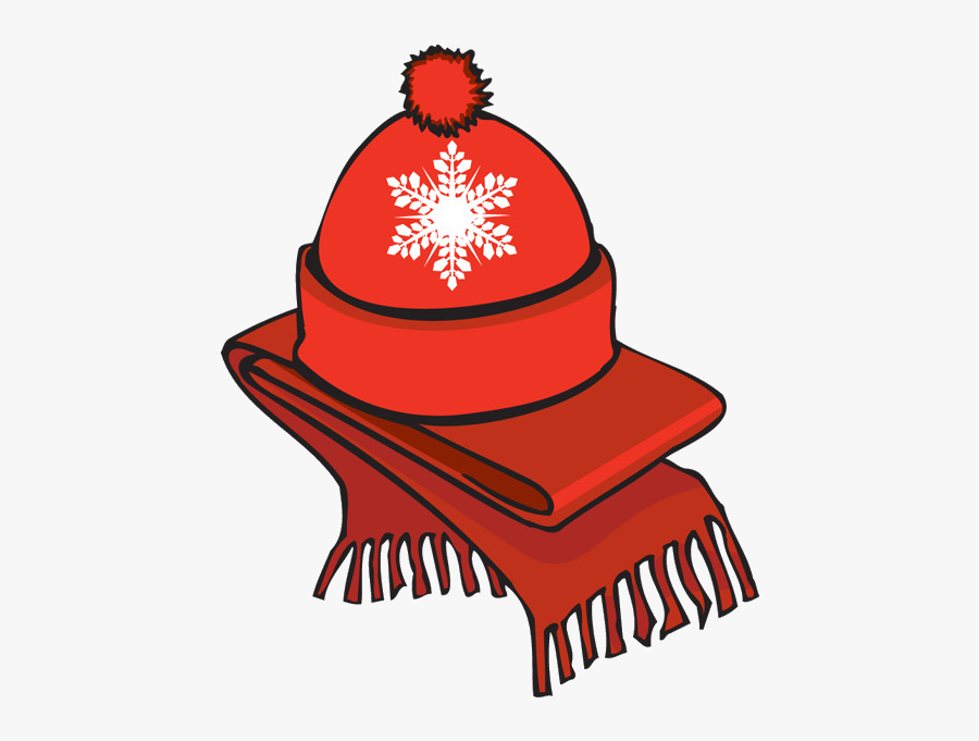 Clip Art Of A Winter Scarf An - Hat And Gloves Clipart, Transparent Clipart