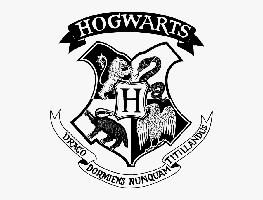 Hogwarts Logo Black And White Png, Transparent Clipart