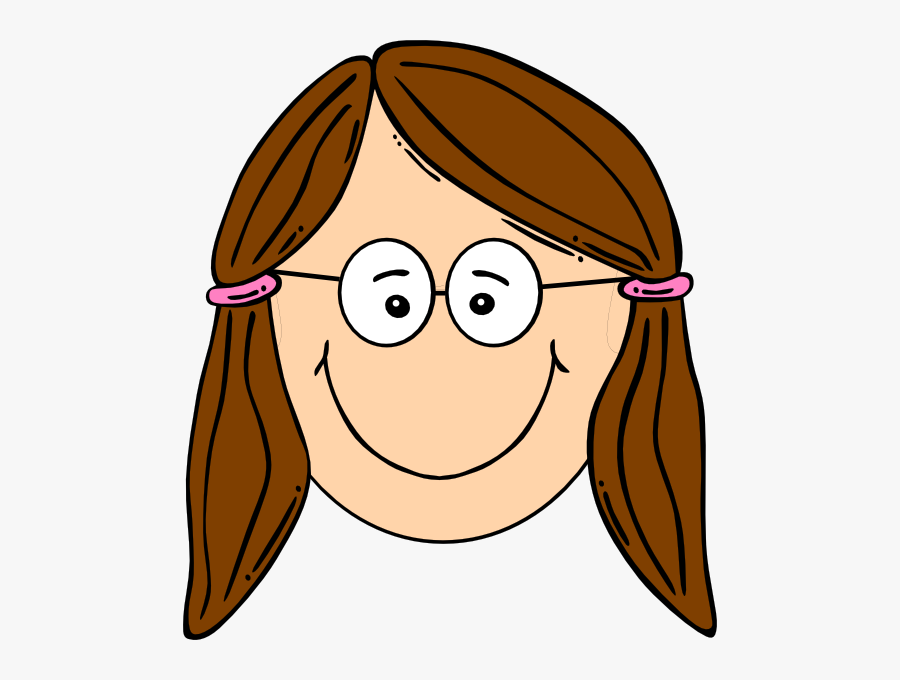 Person Wearing Glasses Clipart - Sad Girl Face Cartoon, Transparent Clipart