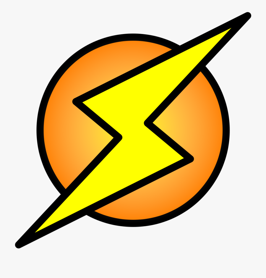 Lightning Bolt In Circle, Transparent Clipart