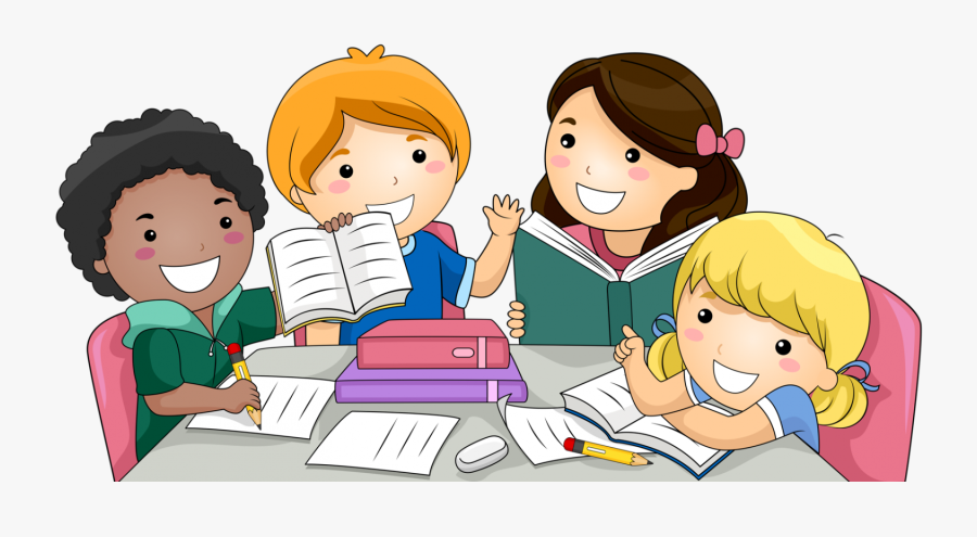 Library Png For Kids - Students Studying Clipart, Transparent Clipart