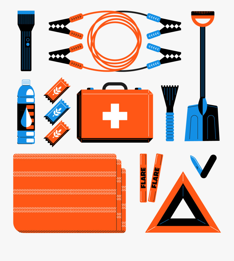 Winter Emergency Kit Supplies, Transparent Clipart