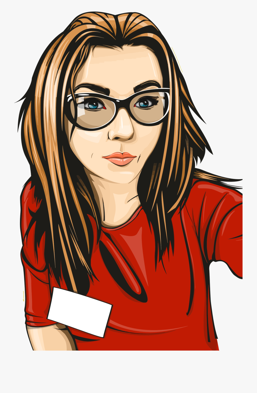 Clip Art Big Image Png - Cartoon Girl With Eyeglasses, Transparent Clipart
