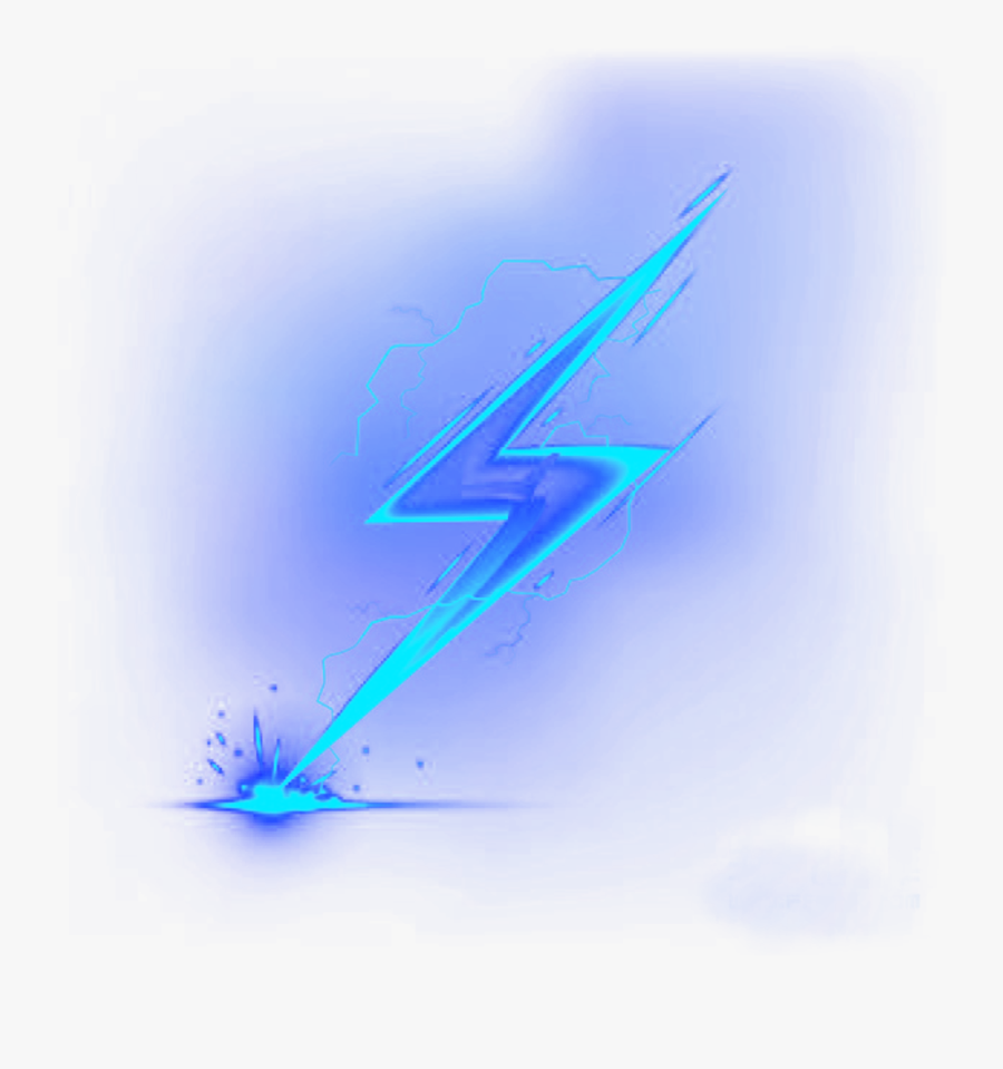 Ftestickers Clipart Lightningbolt Blue Cute - Transparent Background Lightning Bolt Transparent, Transparent Clipart