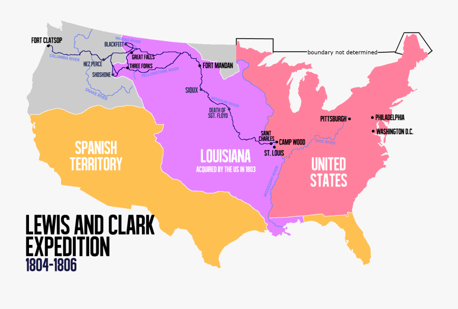 Transparent Map Clipart - Lewis And Clark Expedition, Transparent Clipart