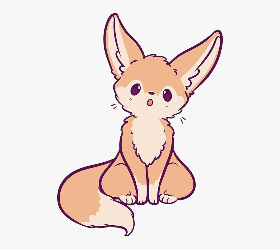 Transparent Fennec Fox Clipart - Fox Drawing Cute Chibi, Transparent Clipart