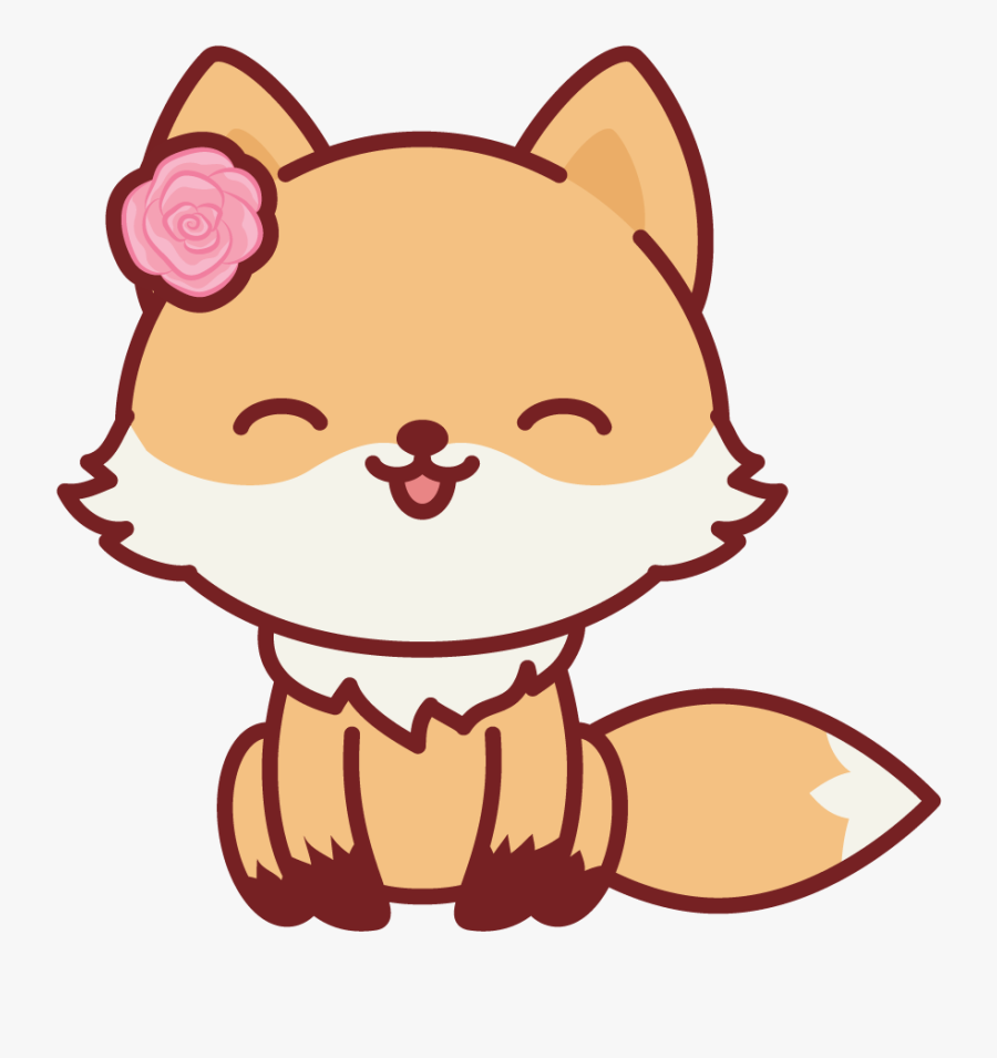 Transparent Sleeping Fox Clipart - Cute Kawaii Animals Clipart , Free