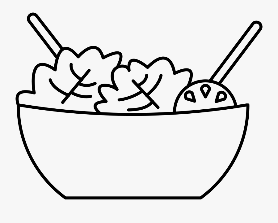 Vegetables Image - Salad Bowl Salad Clipart Black And White, Transparent Clipart