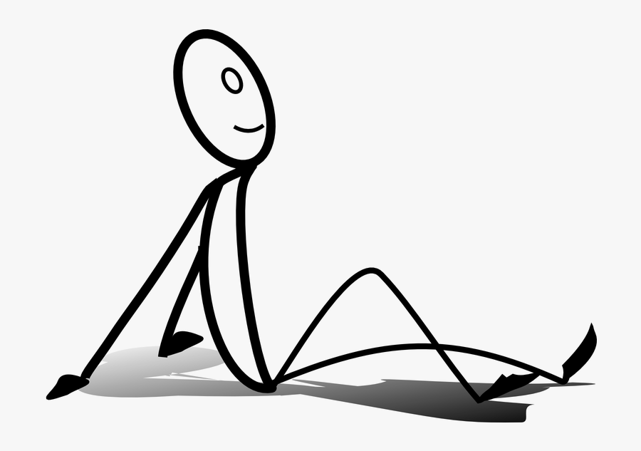 Sitting Stick Man - Draw Stick Figures Sitting Down, Transparent Clipart